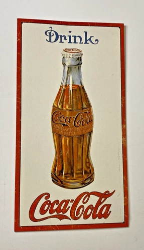Drink Coca Cola Bottle Metal Tin Vintage Sign 16x8.5 Rectangle Advertising