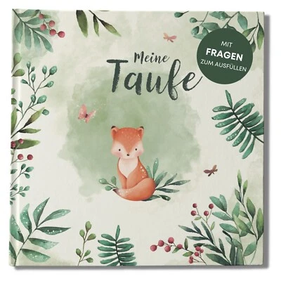 MAVANTO Taufbuch mit Fragen zum Ausfüllen für Mädchen & Jungen - Paten Gästebuch