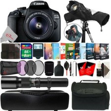 Canon EOS 2000D 24.1MP DSLR Camera  18-55mm  500mm Lens Accessory Kit