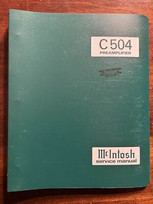 McIntosh C504 Stereo Preamplifier Service Manual Original OEM Genuine ...