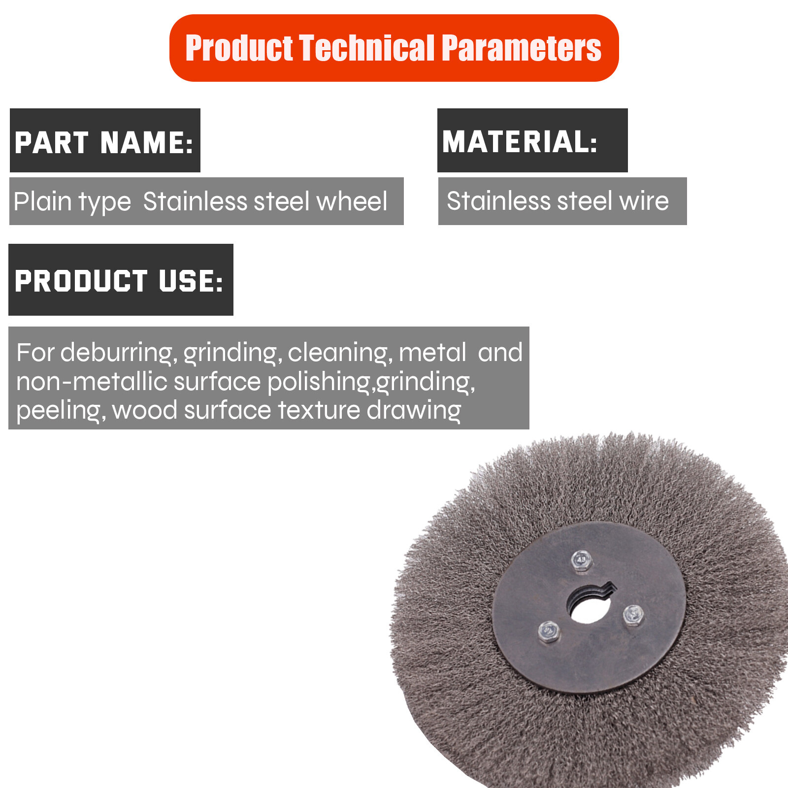 150mm 6"Crimped Wire Wheel Stainless Steel Brush For Bench Grinder