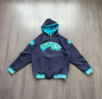 Vintage Y2K Drunknmunky Full Zip Up Hoodie Jacket Size XL Skater Grunge JNCO