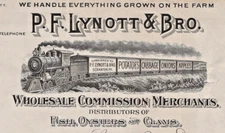 1916 TRAIN  Lynott Bro Whole Oysters Clams Locomotive Paper Receipt -  M2G