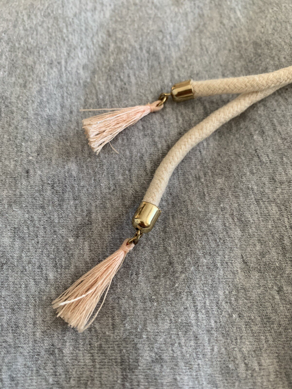 RARE New Elk Faceted Resin Neutral Beads on Rope with Tassels Stackable Necklace image 9