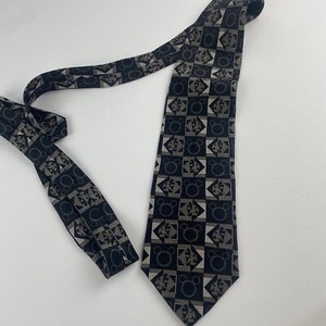 Mickey Mouse Silhouette Silk Tie Disney Mickey & Co. Black gray silver pattern