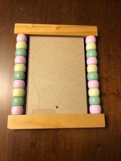 Picture Frame Wooden Pink Yellow Green