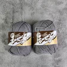 2 Pk Sugar 'n Cream Lily Cotton Yarn Gray Overcast Medium 4 Weight Lot of 2