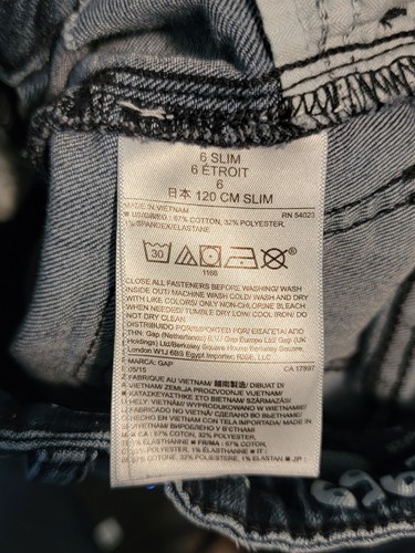 Gap Kids 1969 Jean Girls Size 6 Super Skinny Distressed Stretch Adjustable Waist - Picture 8 of 8