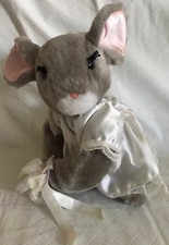 Dakin RARE Vintage Plush 1986 Gray Mouse Bride Dress Veil Bouquet 7.75  Korea