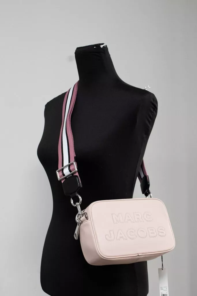 Marc Jacobs Flash Peach Whip Smooth Leather Logo Embossed Camera