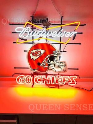 Kansas City Chiefs Helmet Go Chiefs Beer Neon Sign 24''x20'' Lamp Light Bar Club