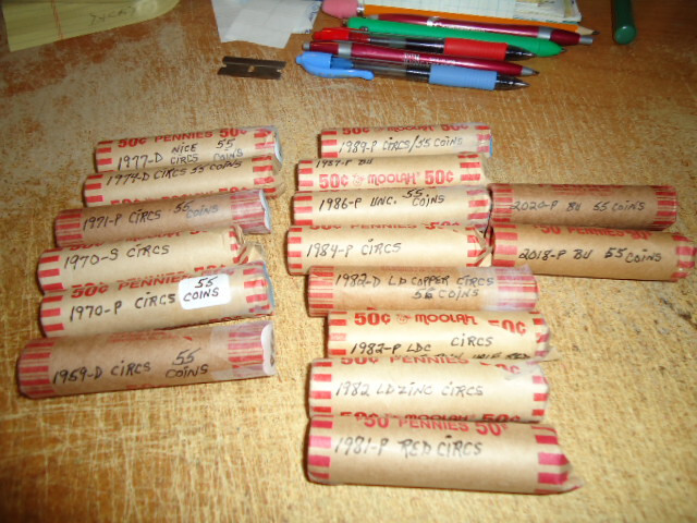 1989-P  (55 COINS)  LINCOLN CENT ROLL - YOU ARE BIDDING THIS LISTED ROLL ONLY