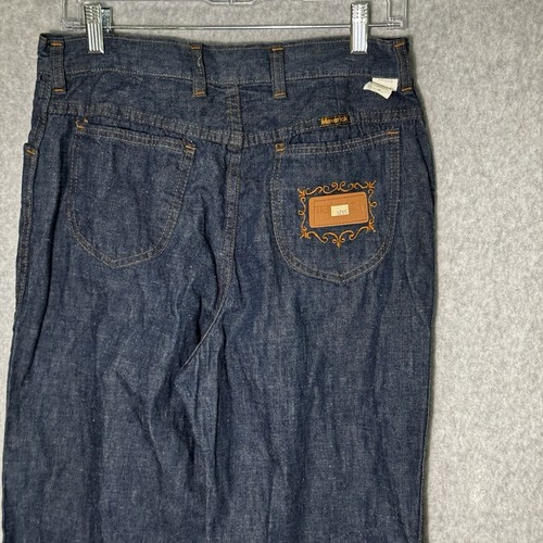 Vintage Maverick Jean Women 14 Dark Wash High Rise Straight Leg Denim Pants - Picture 17 of 24