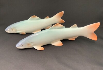 Noritake BONE CHINA 魚 置物 フィギュア VINTAGE NORITAKE BONE CHINA 2 PORCELAIN JAPANESE AYU FISH