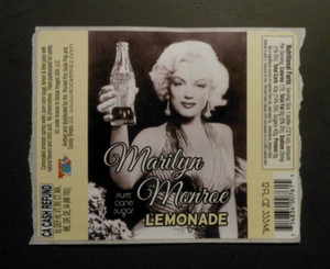 SODA POP LABEL "MARILYN MONROE LEMONADE"  ROCKET FIZZ SODA CO.  4 3/4" X 3 3/4" 