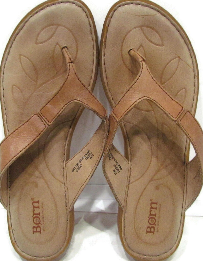 LOTTO Sandali donna infradito Born taglia 10M pelle marrone piatti casual comodi