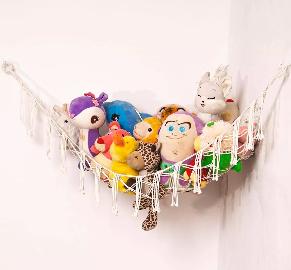 Macrame Stuffed Animal Net or Hammock Hanging Net for Plush Toy Holder