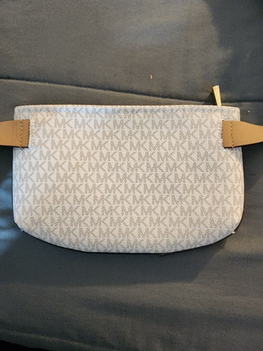 MICHAEL KORS $88 Logo Monogram Belted Waist Bag Fanny Pack Cream Large 40" - Picture 3 of 4