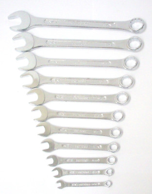 11pc Mechanics Tool SAE Standard Combination Wrench Set - 1/4 Thru