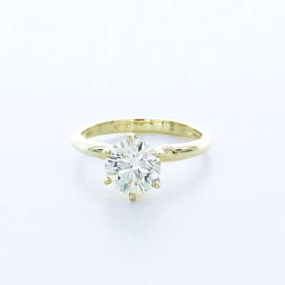 1 1/2ct H SI1 Round Natural Diamond 14k  Classic Solitaire Engagement Ring