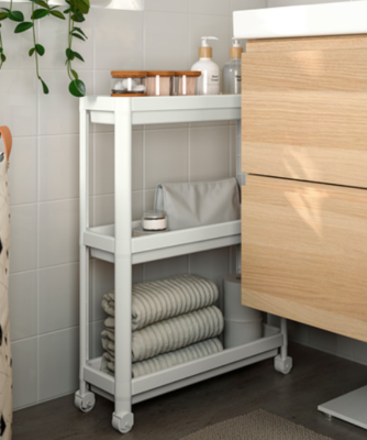 IKEA VESKEN shelf unit, 54x18x71 cm cm, white Kitchen Bathroom