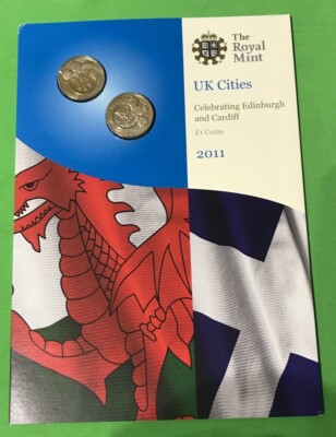 Simply COINS 2011 UK CITIES EDINBURGH AND CARDIFF 1 POUND COINS BU BUNC