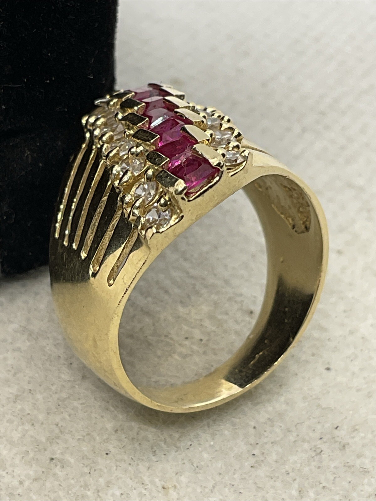 IMPRESSIVE Solid 14K Yellow Gold Princess Cut Cre… - image 21