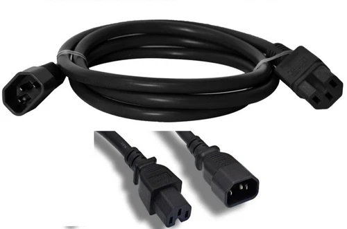 4ft PDU Power Extension Cord NEMA C14 to C15 Plug 16AWG Black 250V NEW - Picture 1 of 10