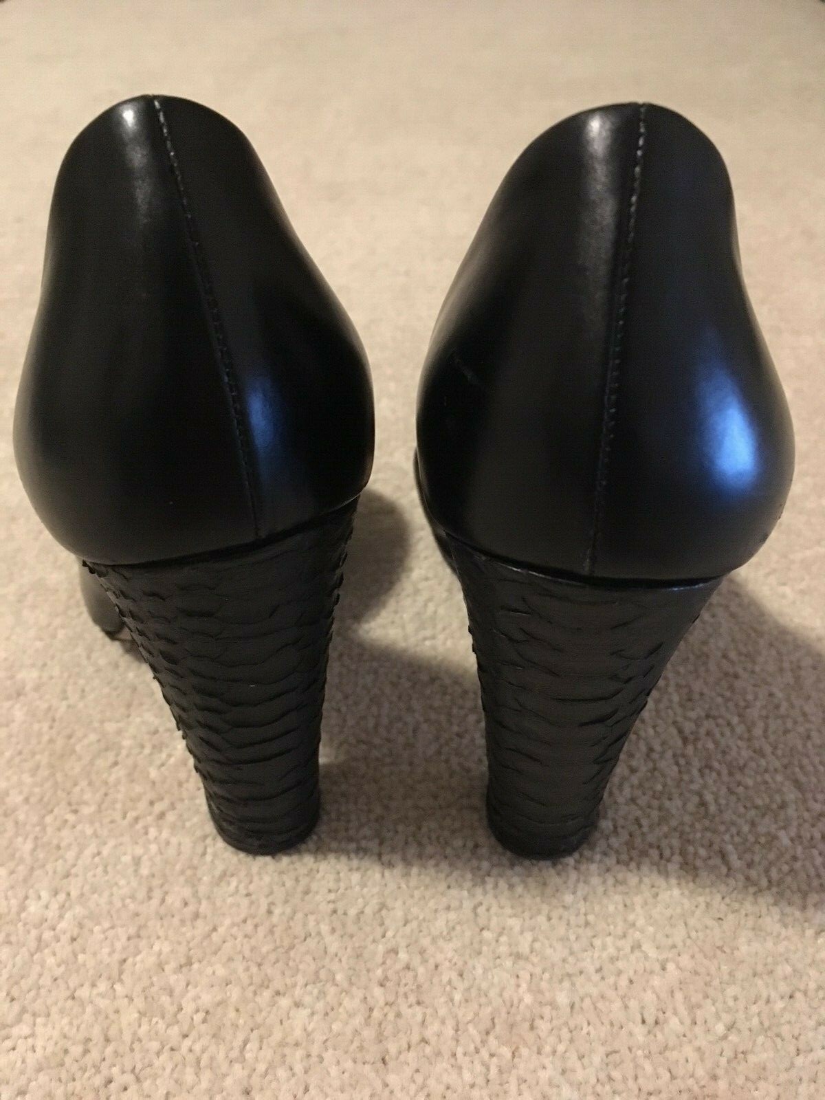 REED KRAKOFF Black Pumps with Mock Python Heels -… - image 3