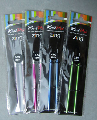 KnitPro Zing Aluminium Nadelspitzen kurz