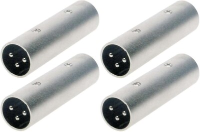 4x Adam Hall Audio Adapter 3 pol XLR male Stecker auf Stecker Verbinder Kupplung