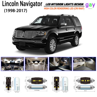 LED White Interior Light Kit Bulbs For Lincoln Navigator 1998-2017 Replacement 