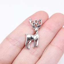 DIY Crafts 90 Pcs Antique Silver Deer Charms Pendant 27x12MM B16774