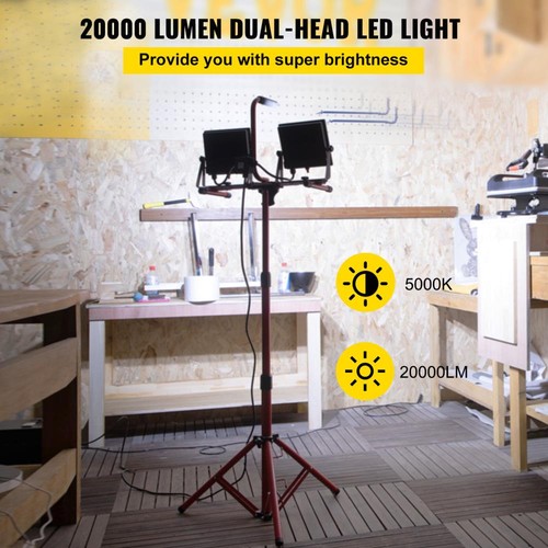 Dual-head Led Work Light 20000 Lumen Led Work Light with Tripod 27.6-68.1inch * - Picture 3 of 12
