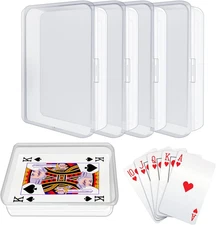 IOUKUKI 4 Pcs Blank Playing Card Cases, Clear Plastic Deck Box Holders for Game