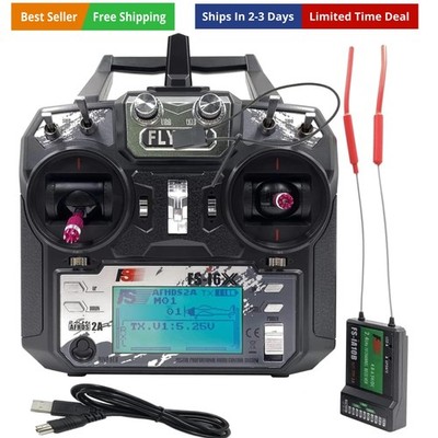 10CH Radio Transmitter and Receiver FS-iA10B 2.4G RC Controller for Airplane ...