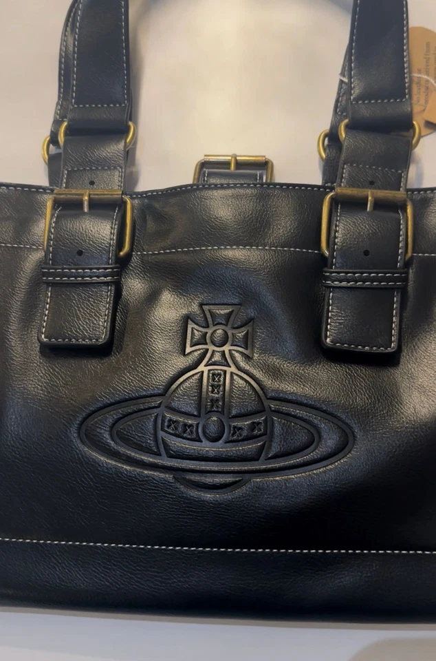 Vivienne Westwood Nana Orb Saturn Black Leather Shopping Bag - Bild 2 von 4