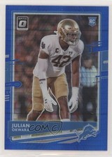 2020 Panini Donruss Optic Rookies Blue Hyper Prizm Julian Okwara #144 gp1