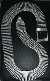 VTG Fabulous! 42” Clear Rhinestone Heavy Belt 1 1/2” Wide