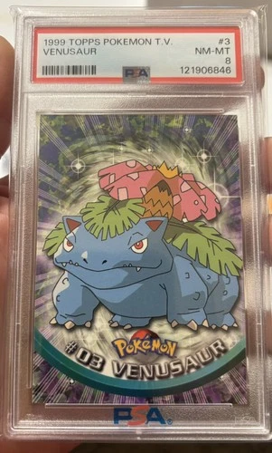 1999 Topps Pokemon TV #3 Venusaur - PSA 8