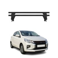 Menabo DachträGer FüR Mitsubishi Space Star Mk2 2016-2020 FL 50Kg Alu Schwarz 2X