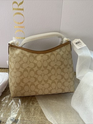 Coach Laurel Shoulder Bag In Signature Canvas IN Lt Khaki/Lt