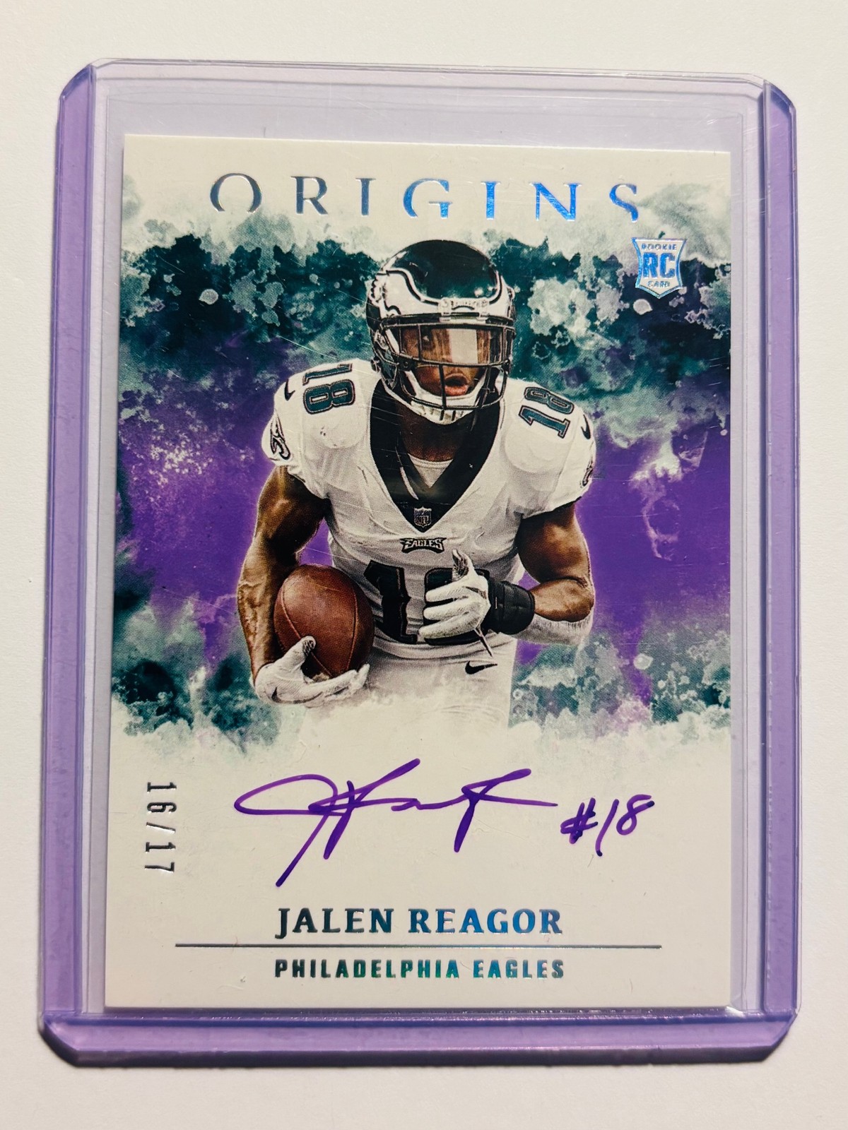 Jalen Reagor Panini Origins Rookie Autographs #RAJR Purple