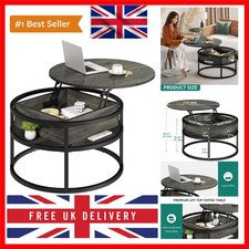 Round Lift Top Coffee Table, Coffee Tables for Living Room with Hidden Storag...