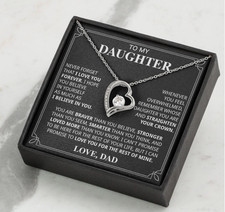 To My Daughter Necklace Gift From Dad,Birthday Gift For Daughter, Christmas Gift