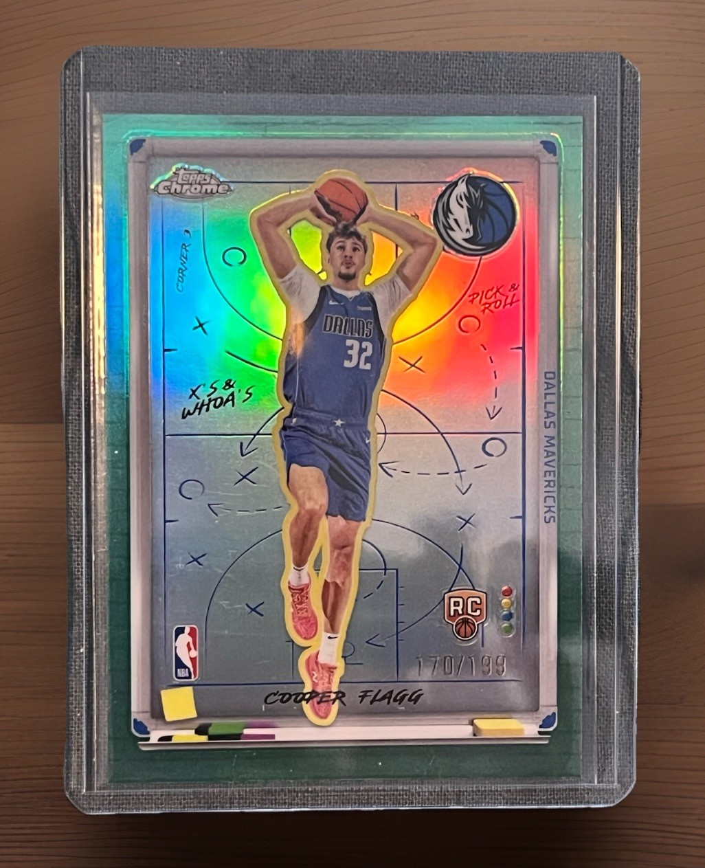 Cooper Flagg 142/199 Aqua Rookie X’s & Whoa’s 2025-26 Topps Chrome Basketball