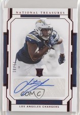 2018 Panini National Treasures Jersey Number Red 71/91 Justin Jones Auto z0q