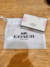 COACH Floral Key Case White Pink Authentic Ladies