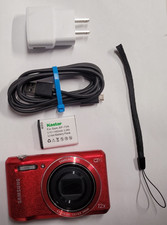 Samsung WB35F 16MP Red Compact Camera 12x Zoom Wi-Fi w/ USB Cable Strap