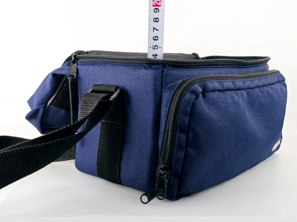 🌸[Quase em perfeito estado] Bolsa de ombro genuína para lente de câmera Nikon nylon azul marinho do Japão - Imagem 4 de 4